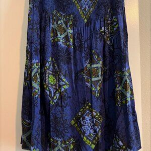 Derek Heart Short Dress with blue and black designs